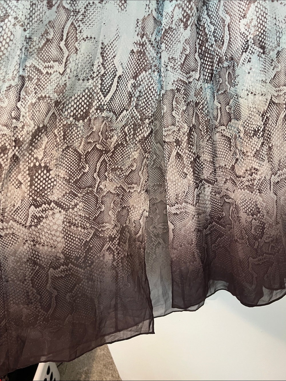 White House Black Market Teal and Brown Ombre Snake-Print Maxi Skirt - Picture 3 of 4